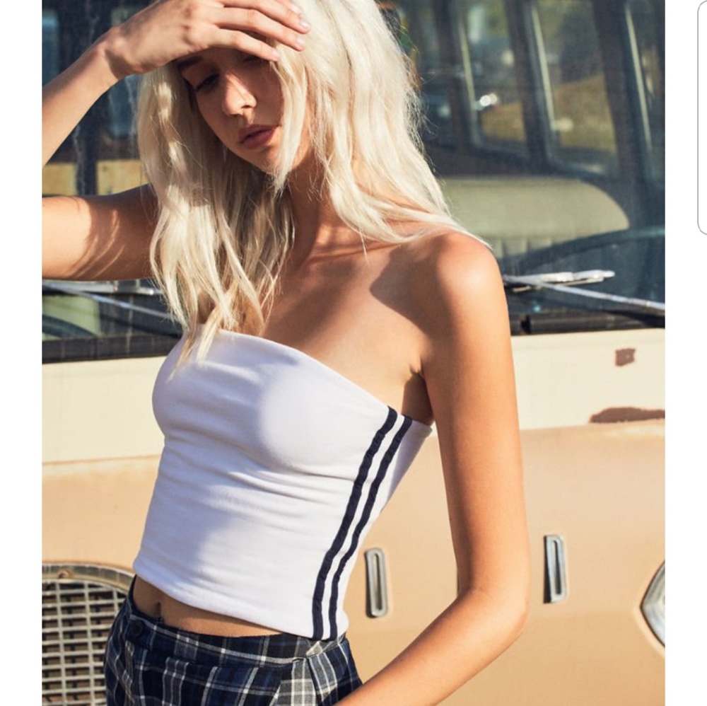Brandy Melville Side Stripe Tube Top